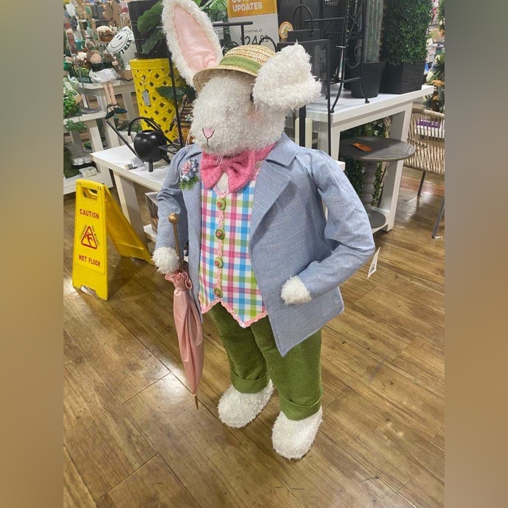 Giant Cottontail Bunny Easter Greeter 4’ Tall